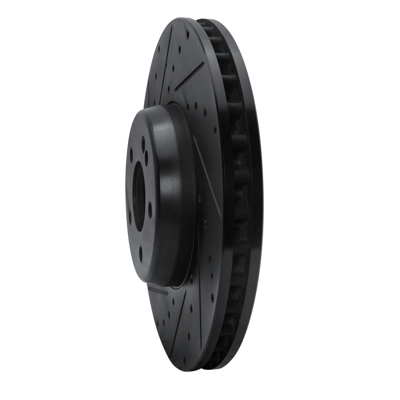 Mercedes-Benz E300 Brake Rotor (1) - Front Left - R1 Concepts - Drilled & Slotted - Black - `15-`23